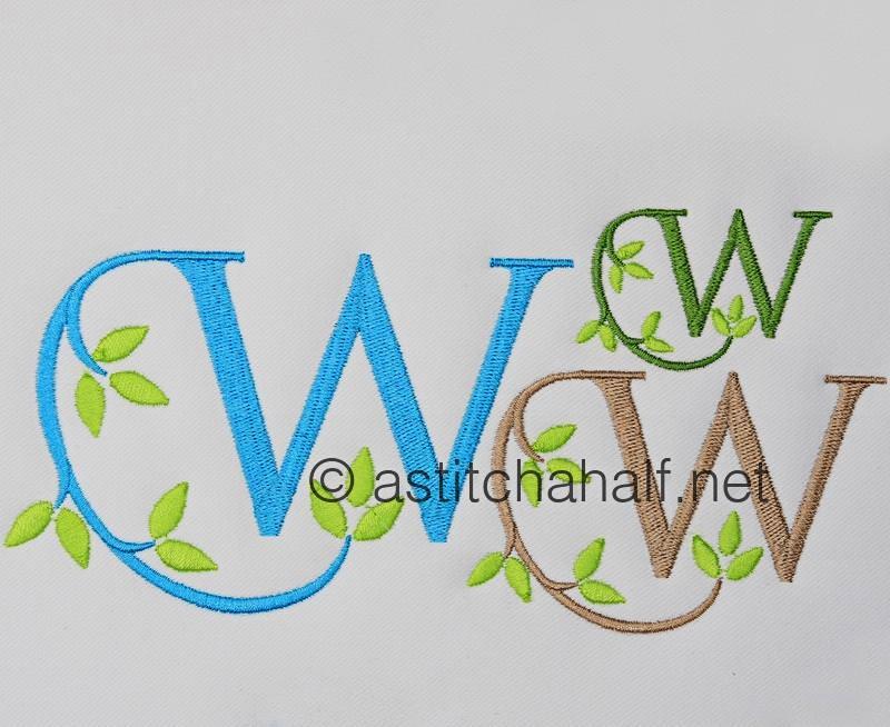 Green Earth Monogram W - a-stitch-a-half