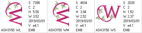 Green Earth Monogram W - a-stitch-a-half