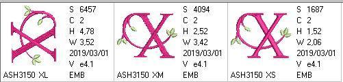 Green Earth Monogram X - a-stitch-a-half
