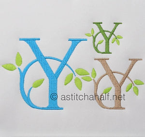 Green Earth Monogram Y - a-stitch-a-half