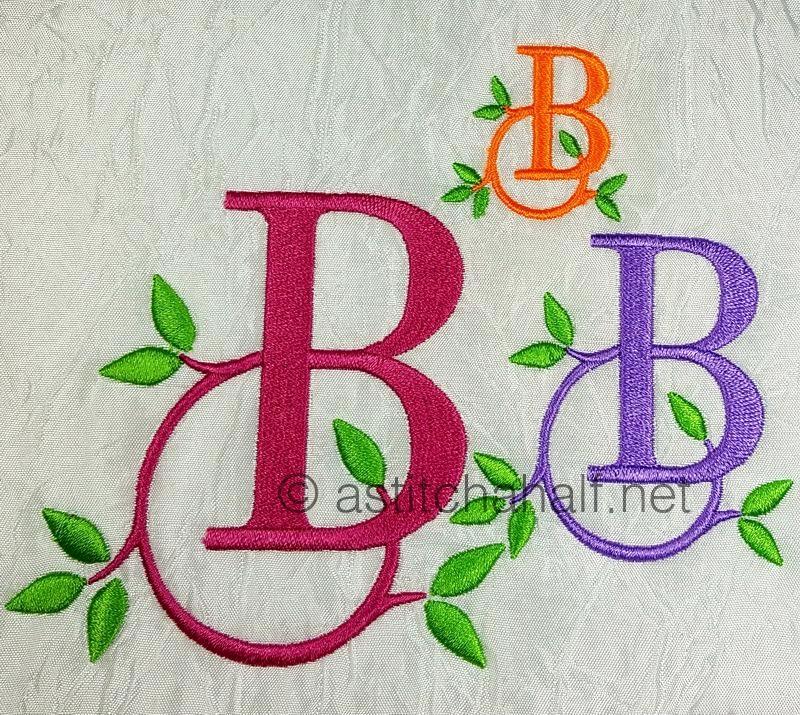 Green Earth Monogram B - a-stitch-a-half