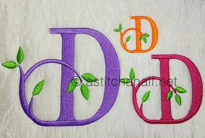 Green Earth Monogram D - a-stitch-a-half