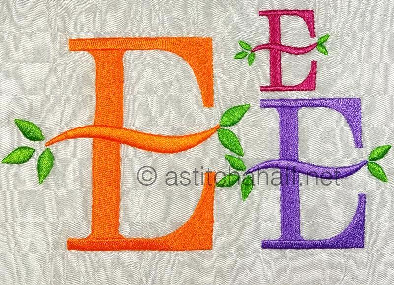 Green Earth Monogram E - a-stitch-a-half
