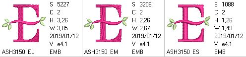 Green Earth Monogram E - a-stitch-a-half