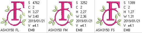 Green Earth Monogram F - a-stitch-a-half