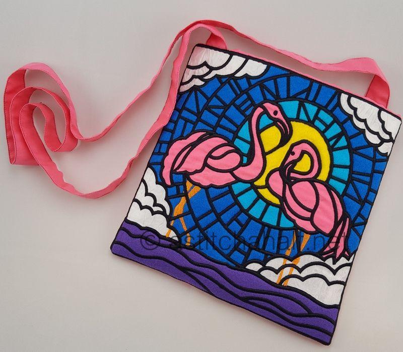 Stained Glass Flamingos Cross Body Bags - a-stitch-a-half