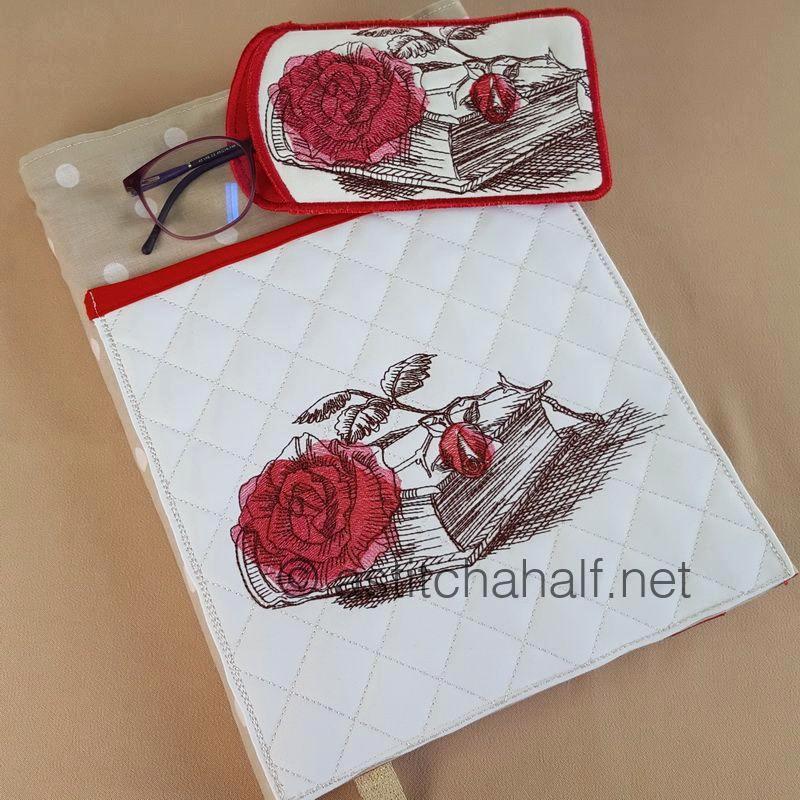 Vintage Roses with Adjustable Book Cover and Eyeglass Case - a-stitch-a-half