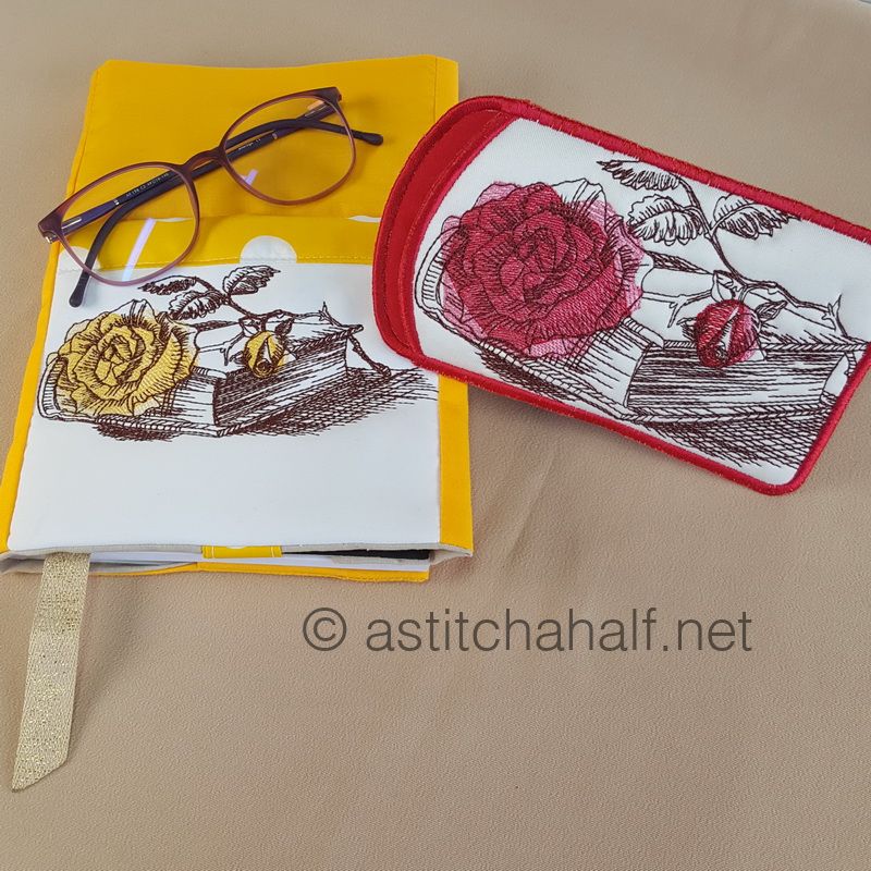 Vintage Roses with Adjustable Book Cover and Eyeglass Case - a-stitch-a-half