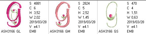 Mini Tulip and Pearls Monogram Letters G - a-stitch-a-half