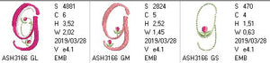 Mini Tulip and Pearls Monogram Letters G - a-stitch-a-half