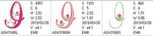 Mini Tulip and Pearls Monogram Letters I - a-stitch-a-half