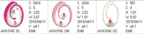 Mini Tulip and Pearls Monogram Letters O - a-stitch-a-half