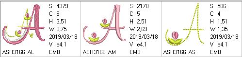 Mini Tulip and Pearls Monogram Letters A - a-stitch-a-half