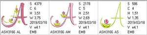 Mini Tulip and Pearls Monogram Letters A - a-stitch-a-half