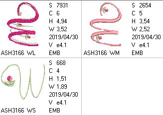 Mini Tulip and Pearls Monogram Letters W - a-stitch-a-half