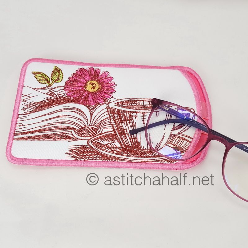 Hug in a Mug Reading Pillow and Eyeglass Case - a-stitch-a-half