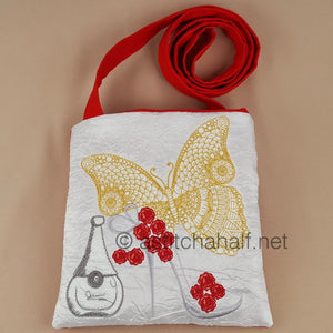 Flamboyance Butterfly and Perfume Square Cross Body Bag - a-stitch-a-half