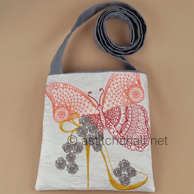 Flamboyance Butterfly and Shoe Square Cross Body Bag - a-stitch-a-half