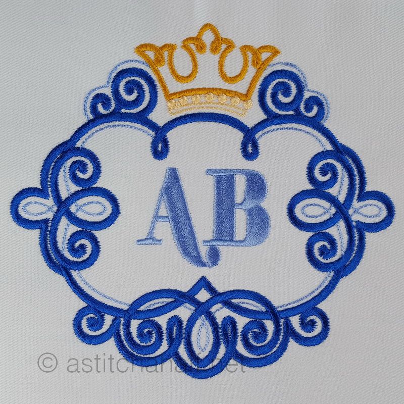 The Crown Monogram Letters A through Z - a-stitch-a-half