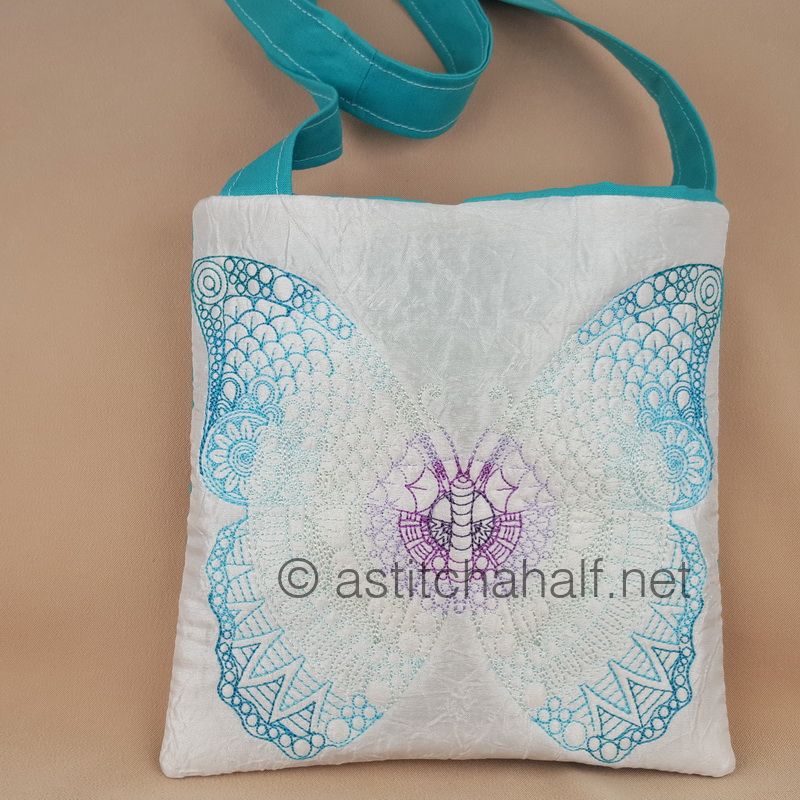 Mega Butterfly Mandala Square Cross Body Bag - a-stitch-a-half