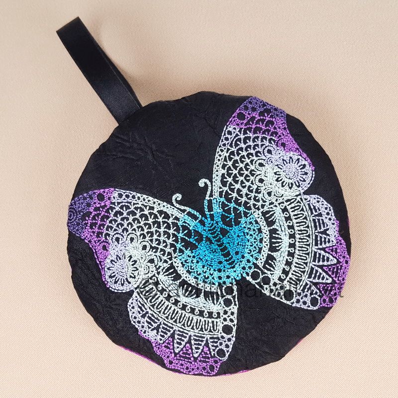 Mega Butterfly Mandala Zipper Bag - a-stitch-a-half