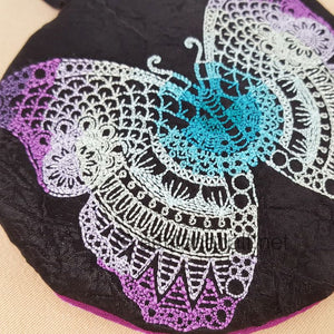 Mega Butterfly Mandala Zipper Bag - a-stitch-a-half