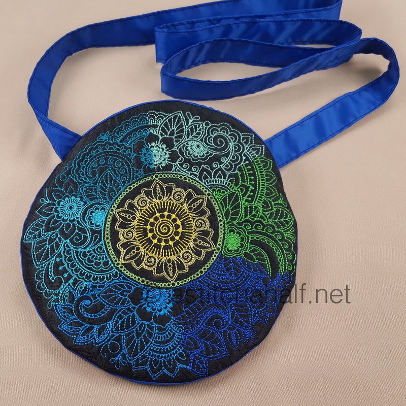 Ombre Mandala Round Cross Body Bag - a-stitch-a-half