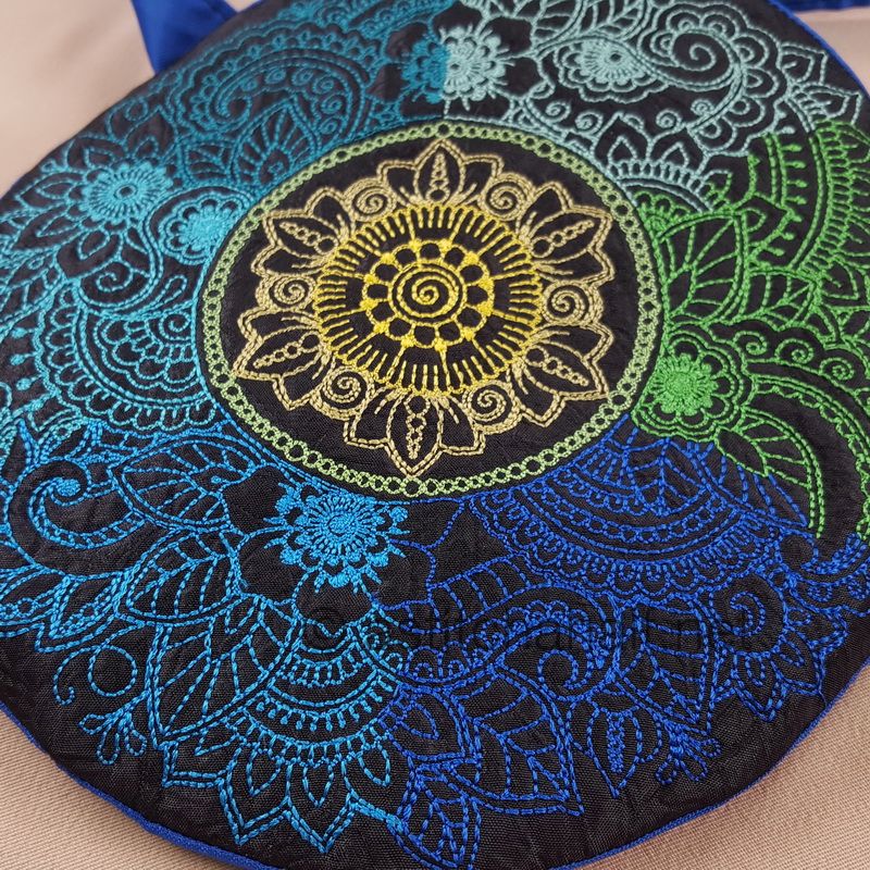 Ombre Mandala Round Cross Body Bag - a-stitch-a-half