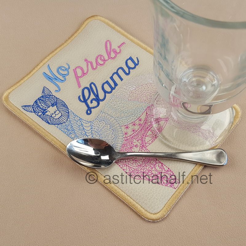 Mandala Llama Mug Rug No Probllama - a-stitch-a-half