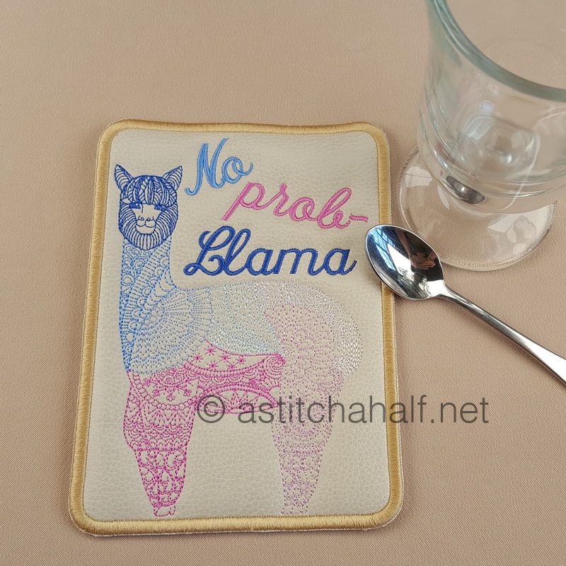 Mandala Llama Mug Rug No Probllama - a-stitch-a-half