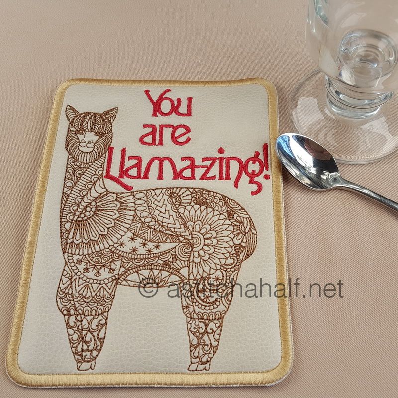 Mandala Llama Mug Rug Amazing - a-stitch-a-half
