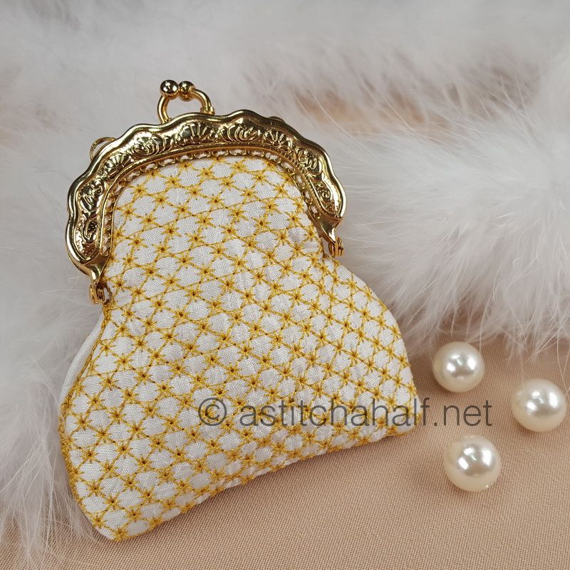 Chrysanthemum Coin Purse with Metal Clip - a-stitch-a-half