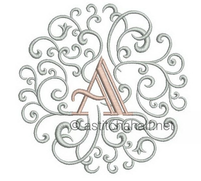 Rococo Dreams Monogram Letters A - a-stitch-a-half