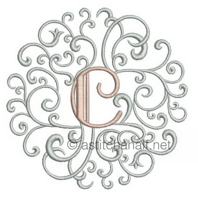 Rococo Dreams Monogram Letters C - a-stitch-a-half