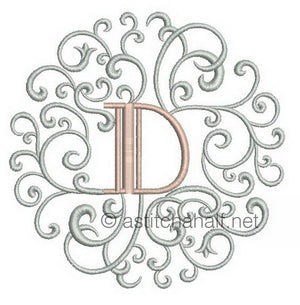 Rococo Dreams Monogram Letters D - a-stitch-a-half