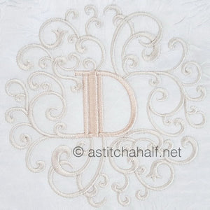 Rococo Dreams Monogram Letters D - a-stitch-a-half