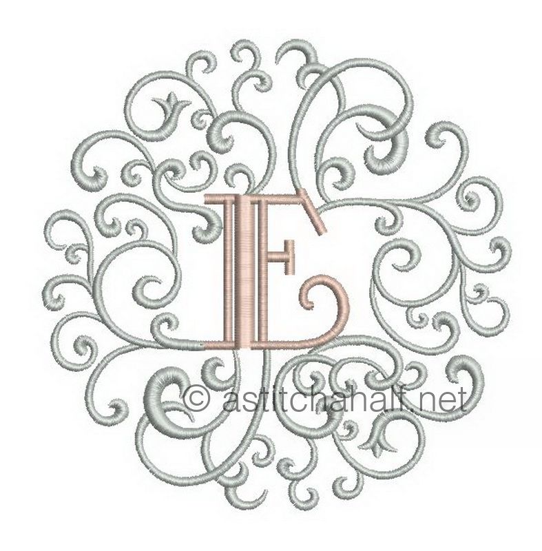 Rococo Dreams Monogram Letters E - a-stitch-a-half