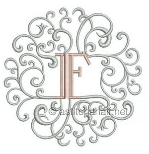 Rococo Dreams Monogram Letters F - a-stitch-a-half