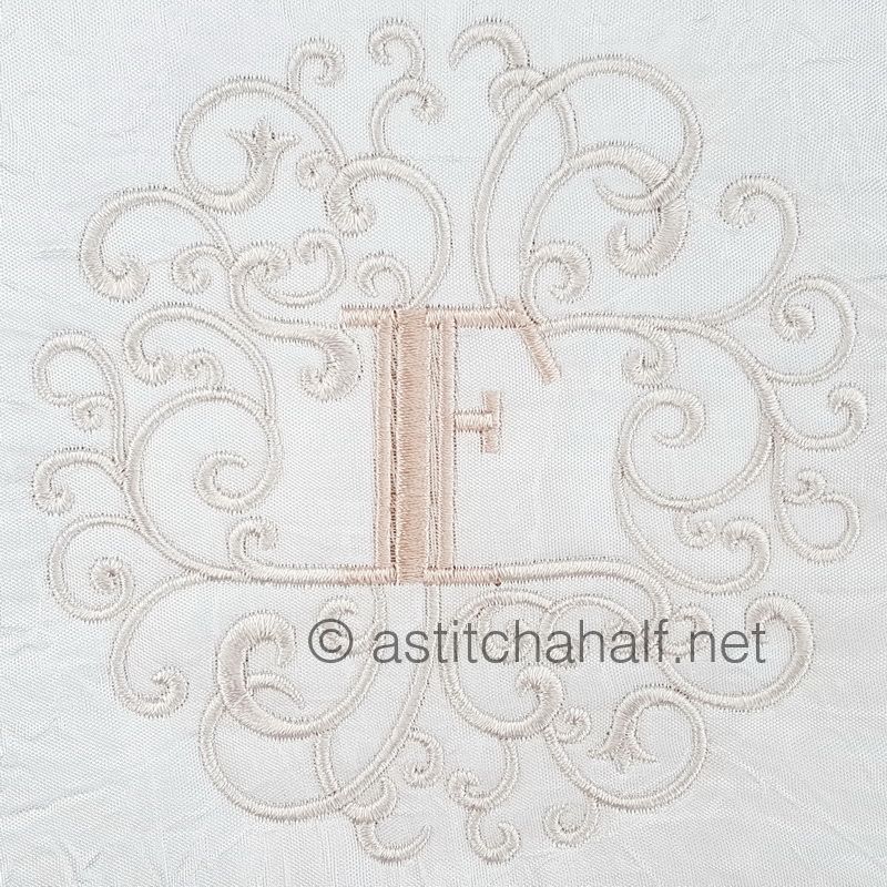 Rococo Dreams Monogram Letters F - a-stitch-a-half