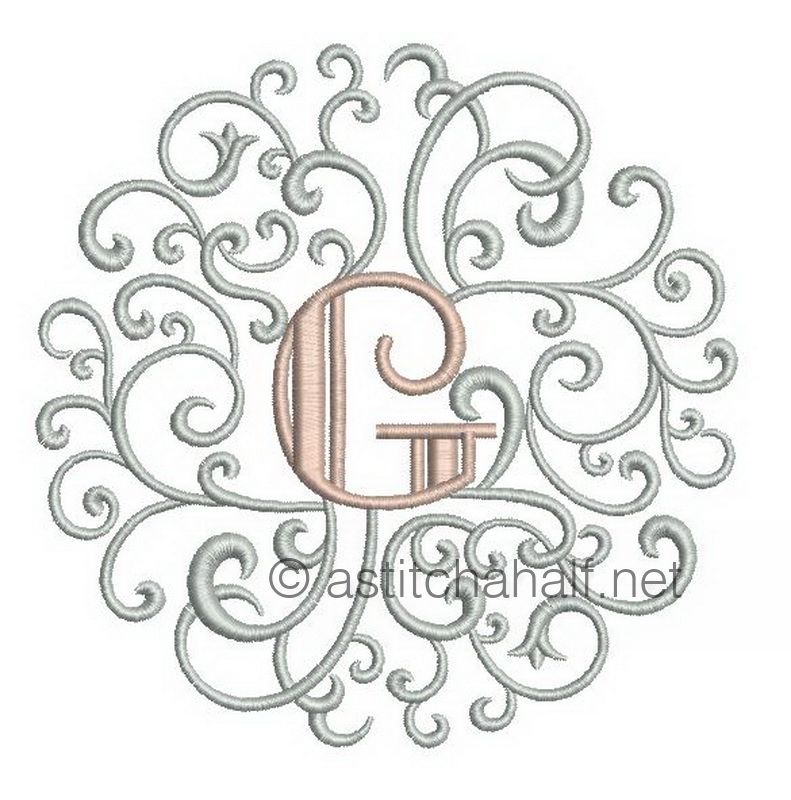 Rococo Dreams Monogram Letters G - a-stitch-a-half
