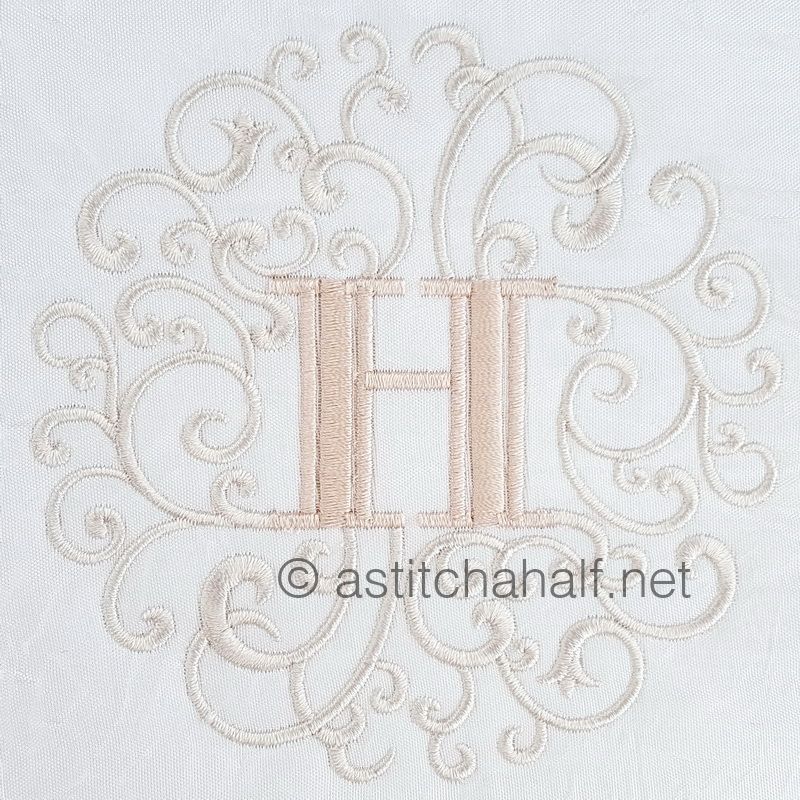 Rococo Dreams Monogram Letters H - a-stitch-a-half