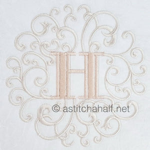 Rococo Dreams Monogram Letters H - a-stitch-a-half