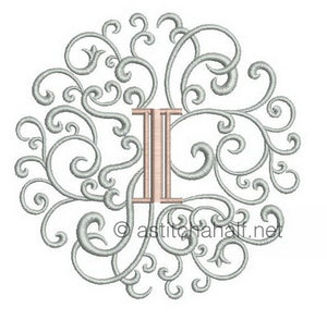 Rococo Dreams Monogram Letters I - a-stitch-a-half