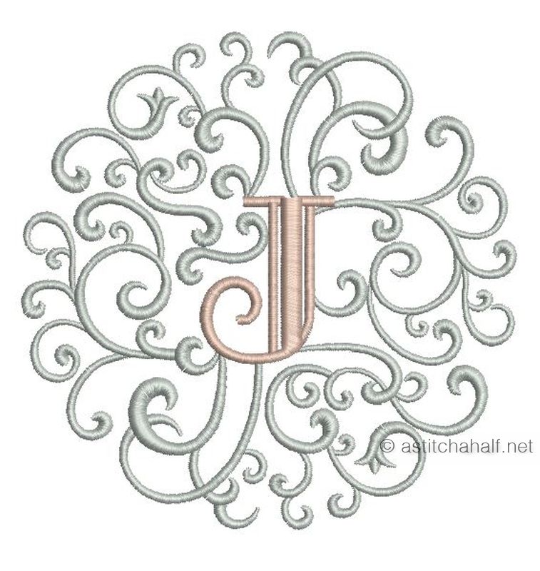 Rococo Dreams Monogram Letters J - a-stitch-a-half