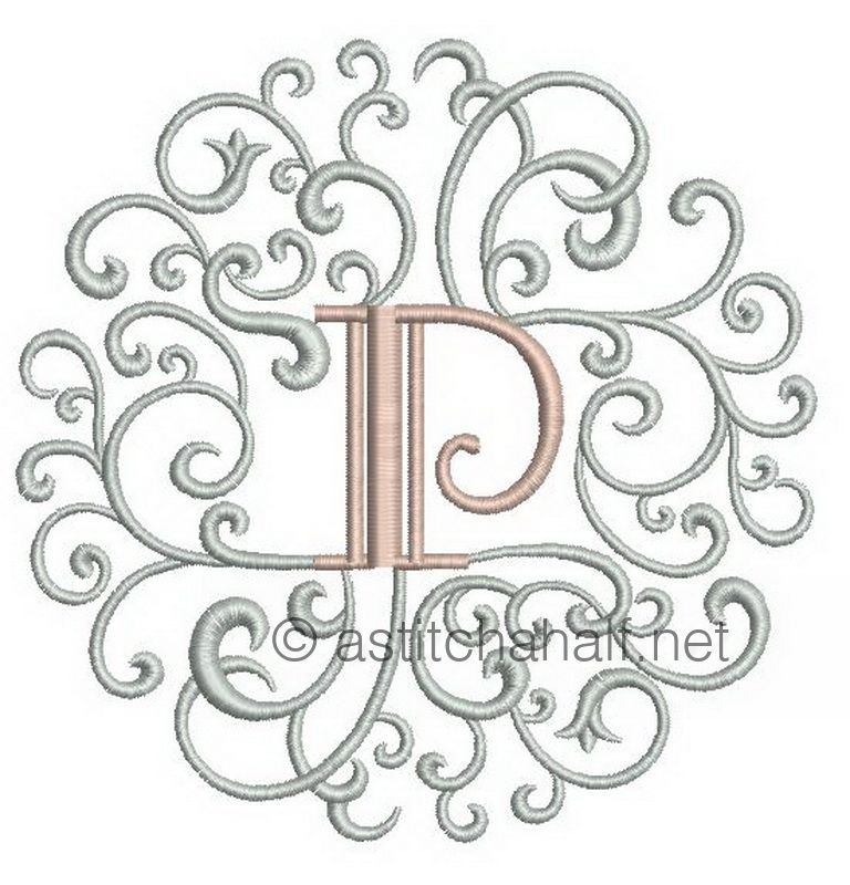 Rococo Dreams Monogram Letters P - a-stitch-a-half