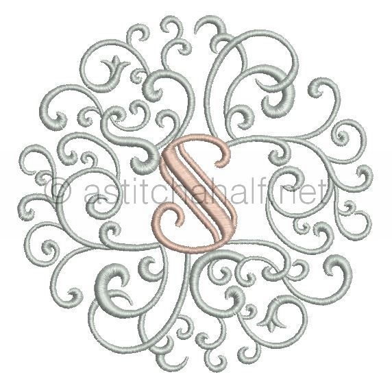 Rococo Dreams Monogram Letters S - a-stitch-a-half