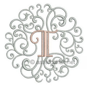 Rococo Dreams Monogram Letters T - a-stitch-a-half