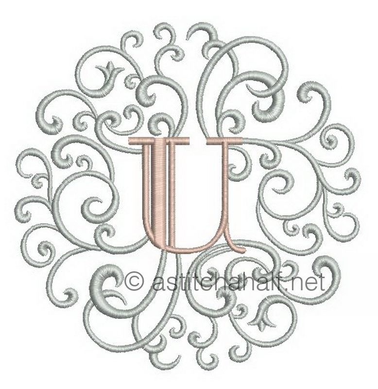 Rococo Dreams Monogram Letters U - a-stitch-a-half