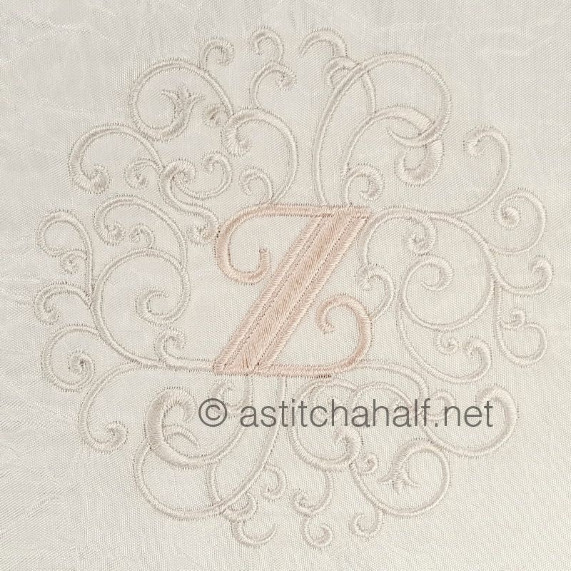 Rococo Dreams Monogram Letters Z - a-stitch-a-half