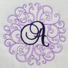Regal Curls Monogram Letters A - aStitch aHalf